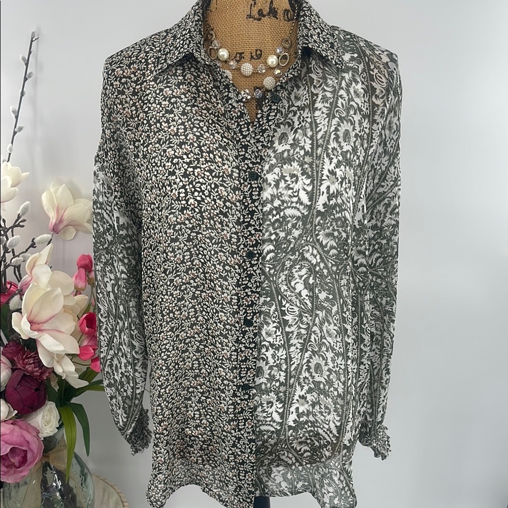 ACOA Sheer Oversized Blouse - XS